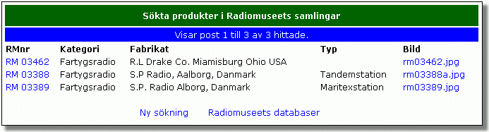 Resultatsida Radiomuseets samlingar